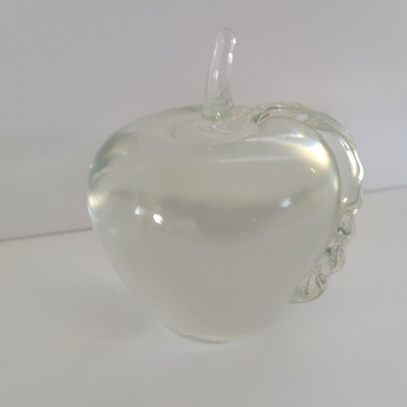 Clear Glass Apple Art Decor Sculptures Peperweights - Picture 7 of 11